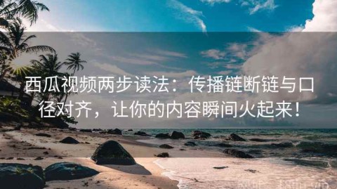 西瓜视频两步读法：传播链断链与口径对齐，让你的内容瞬间火起来！