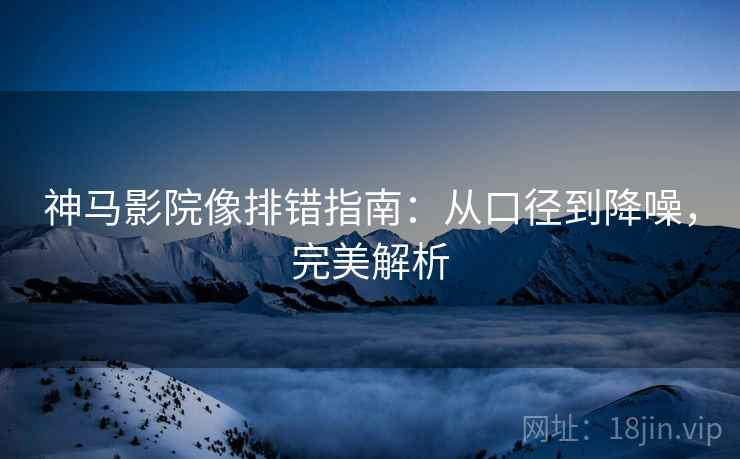 神马影院像排错指南：从口径到降噪，完美解析