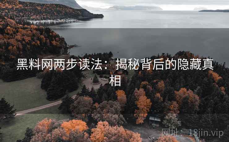 黑料网两步读法：揭秘背后的隐藏真相